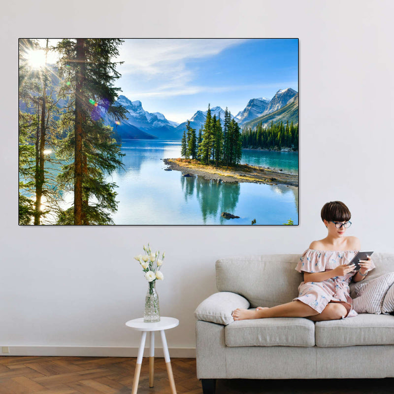Sunny Maligne Lake Wall Art