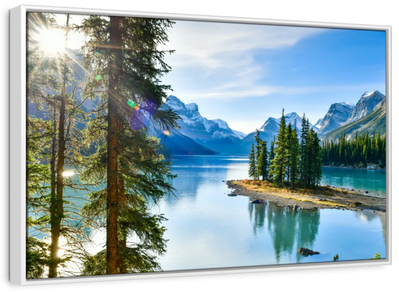 Sunny Maligne Lake Wall Art