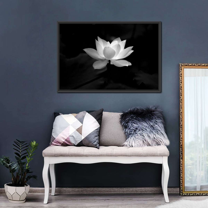 Lotus Flower Monochrome Wall Art