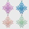 Baguette snowflake hanging ornaments boxed set, sherbet