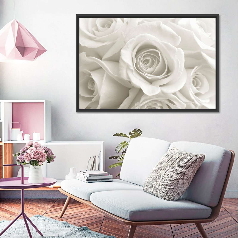 Pure White Roses Wall Art
