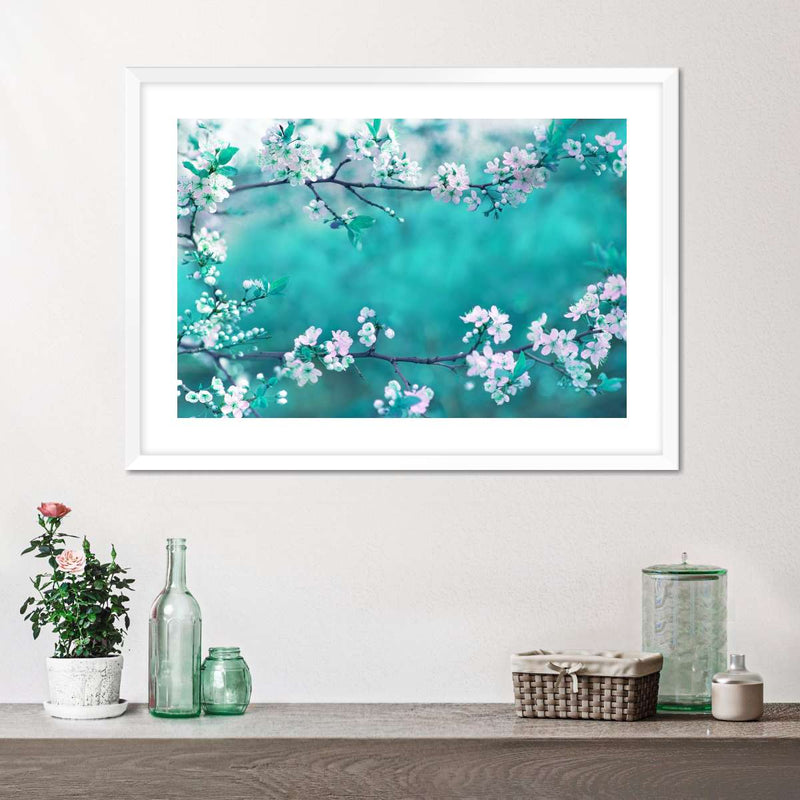 White Cherry Blossoms In Japan Wall Art