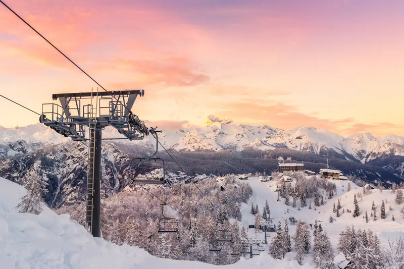 Skiing On Snowy Mountain Wall Art