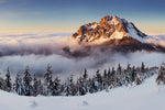 Snow Mountain Sunset Wall Art