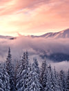 Snowy Mountain At Sunset Wall Art