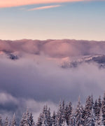 Snowy Mountain At Sunset Wall Art