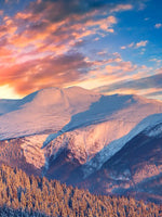 Snowy Mountain Sunrise Wall Art
