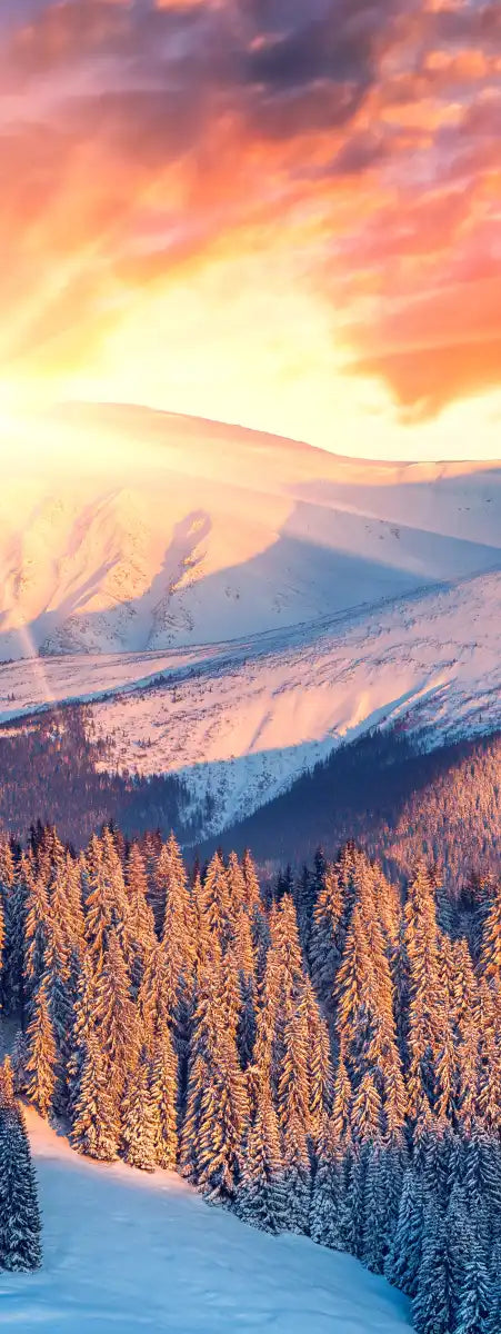 Snowy Mountain Sunrise Wall Art