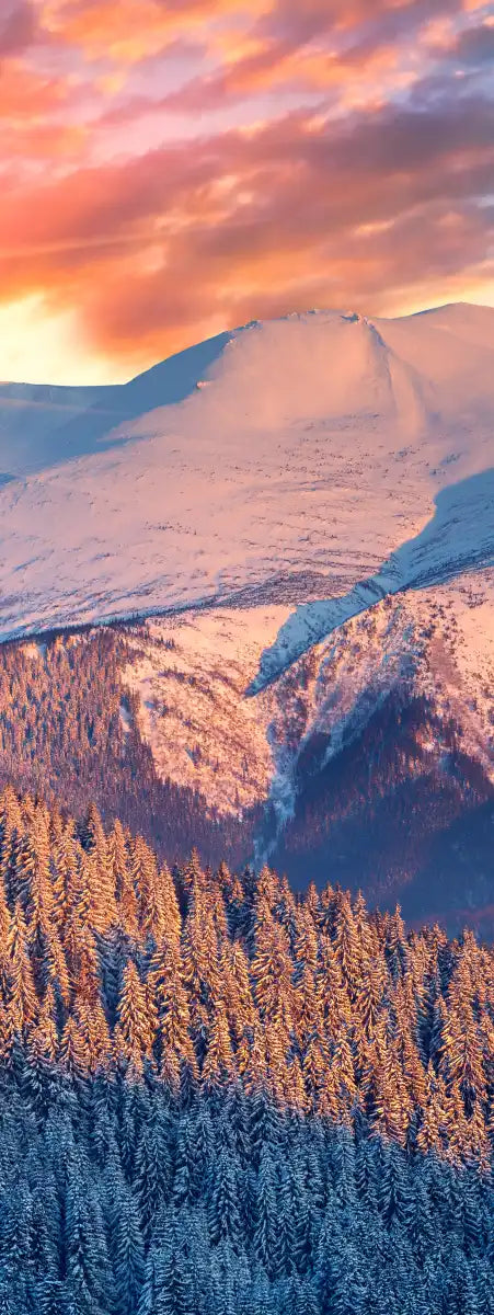 Snowy Mountain Sunrise Wall Art