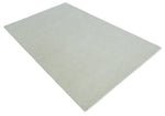 Custom Made Solid Ivory White Hand Tufted Layering Rug