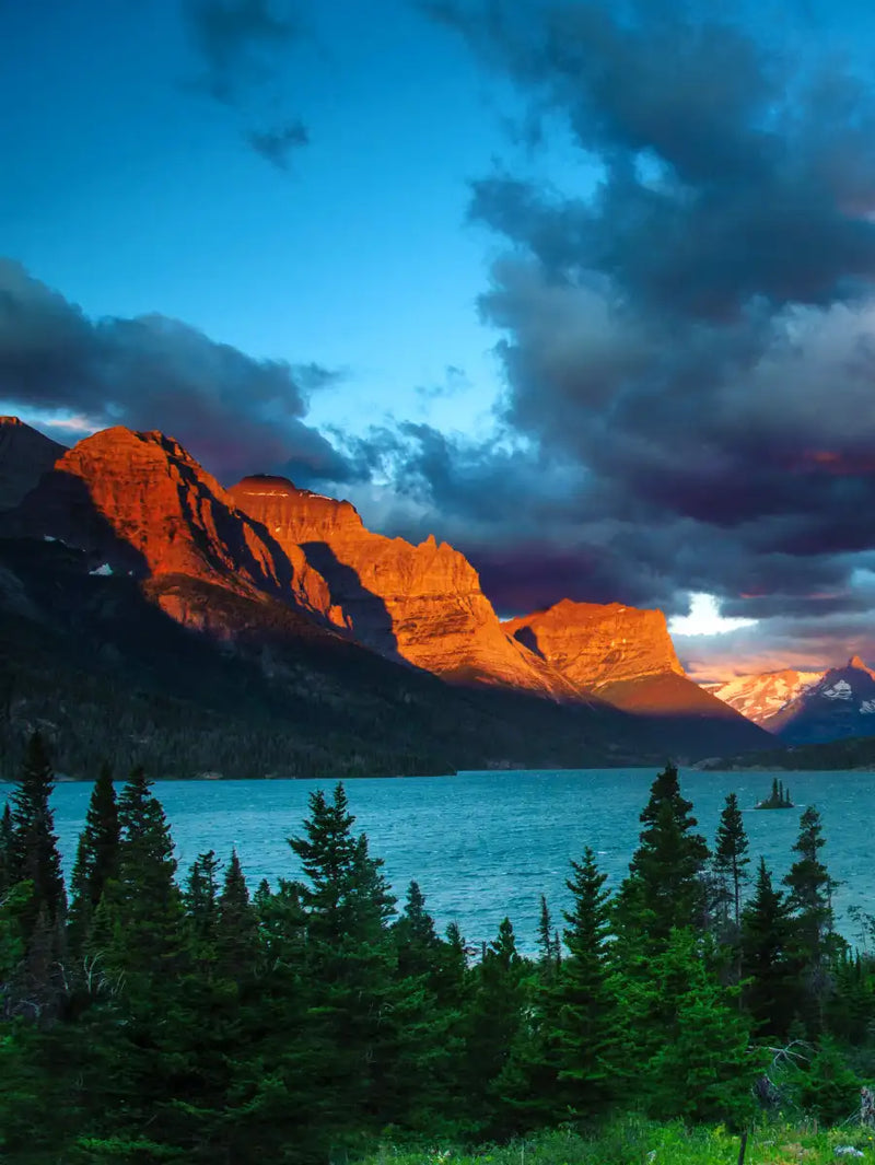 St. Mary Lake Dramatic Sunrise Wall Art