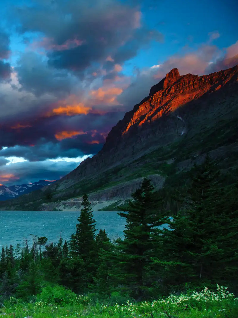 St. Mary Lake Dramatic Sunrise Wall Art