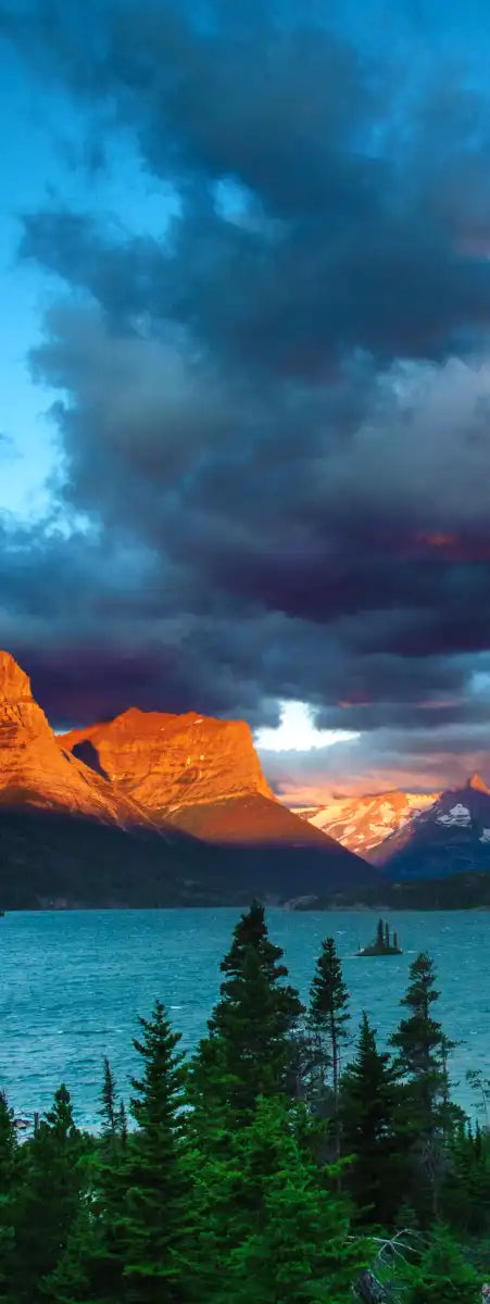St. Mary Lake Dramatic Sunrise Wall Art
