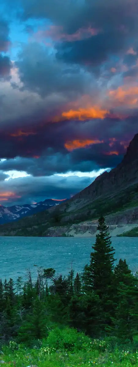 St. Mary Lake Dramatic Sunrise Wall Art