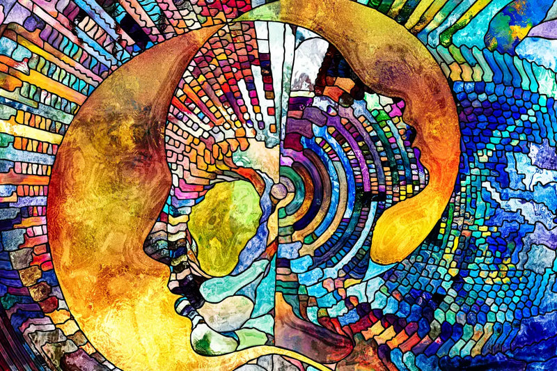 Stained Glass Abstract Figure Wall Art