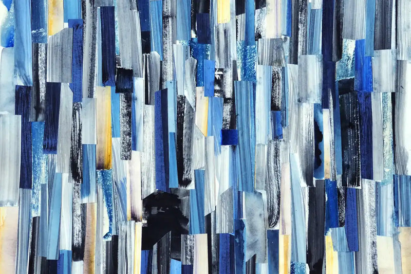 Striped Blue Abstract Wall Art