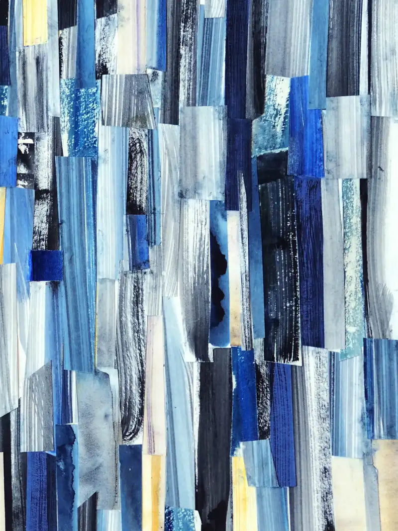Striped Blue Abstract Wall Art
