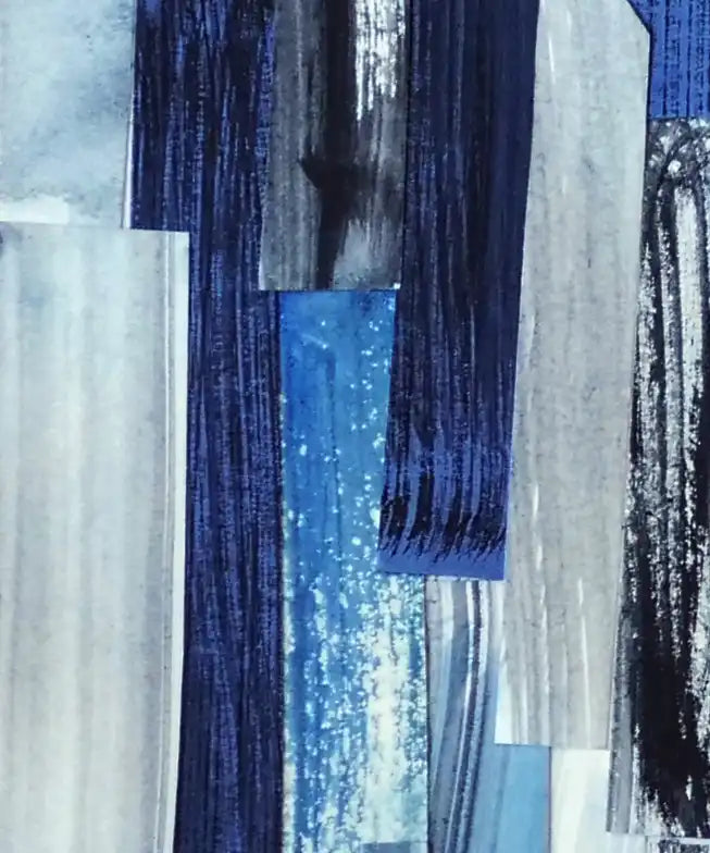 Striped Blue Abstract Wall Art