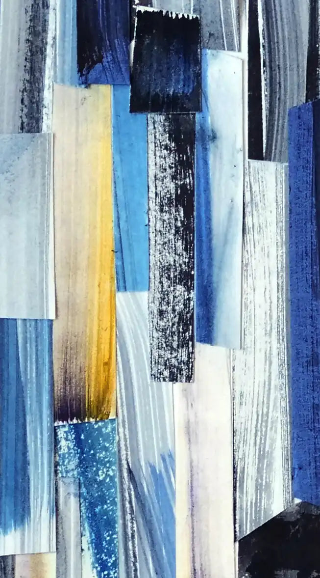 Striped Blue Abstract Wall Art