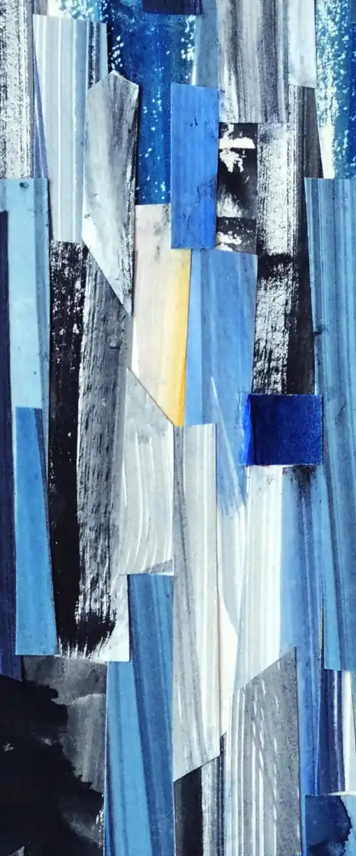 Striped Blue Abstract Wall Art