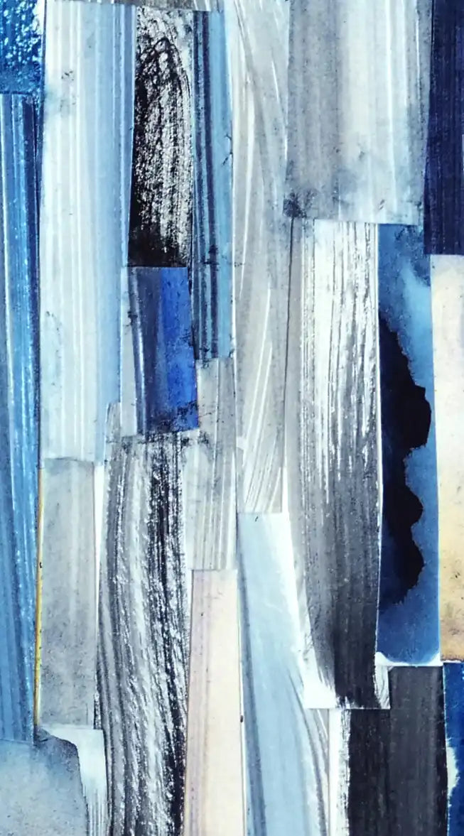 Striped Blue Abstract Wall Art