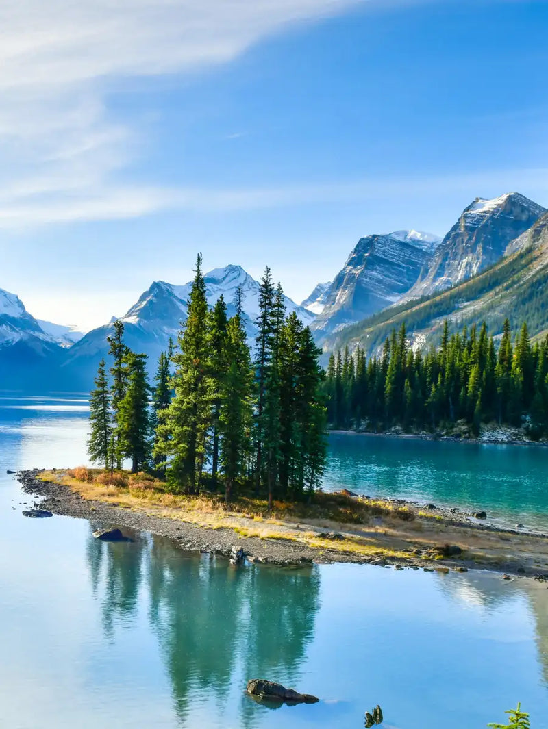 Sunny Maligne Lake Wall Art