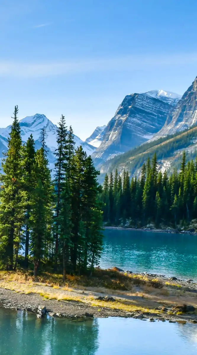Sunny Maligne Lake Wall Art