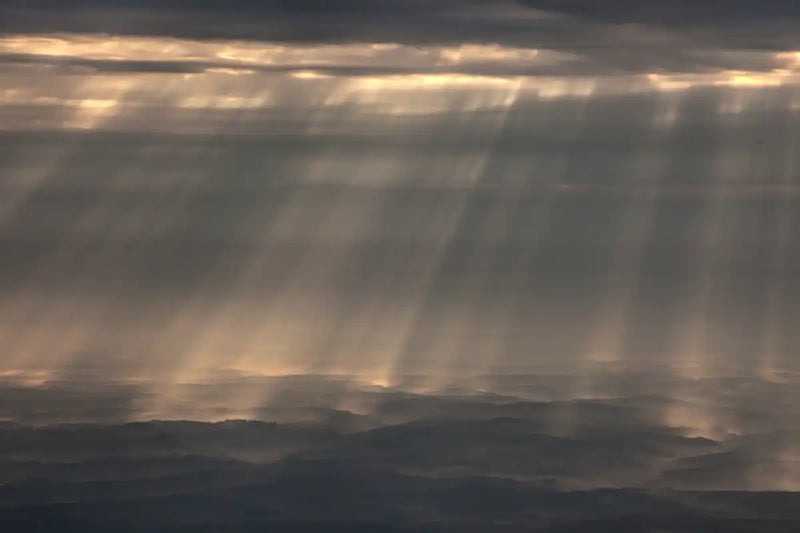 Sunrays And Cloudy Sky Wall Art