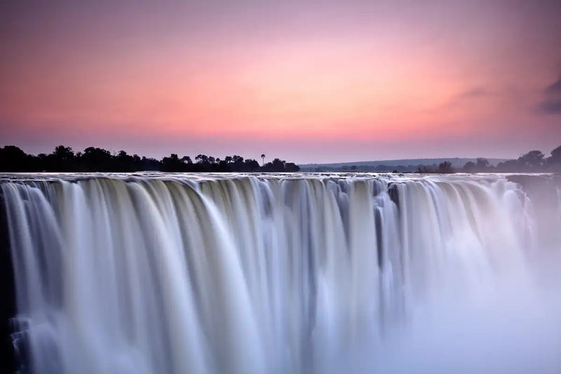 Sunset At Victoria Falls Wall Art