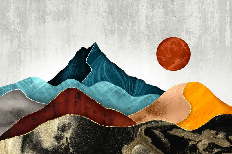 Sunset Over Mountains Wall Art
