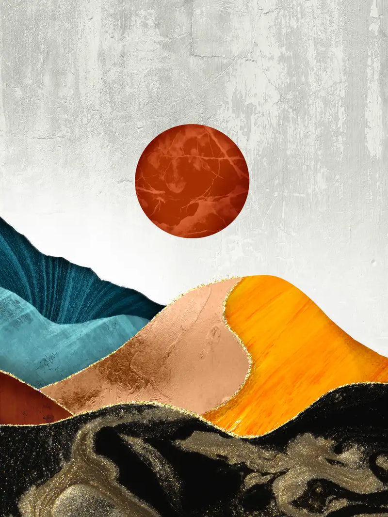 Sunset Over Mountains Wall Art