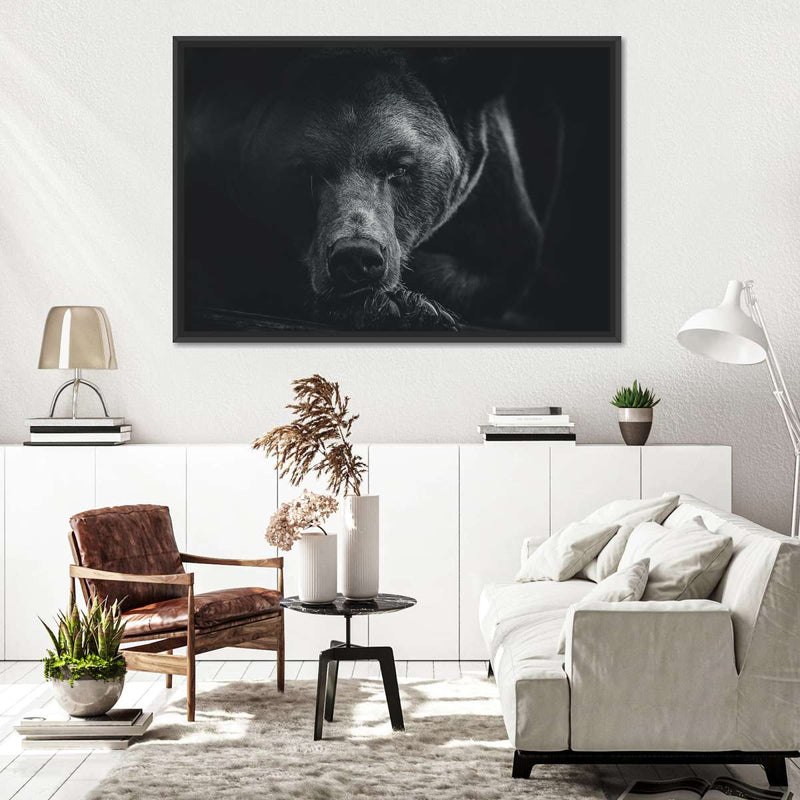 Monochrome Brown Bear Wall Art