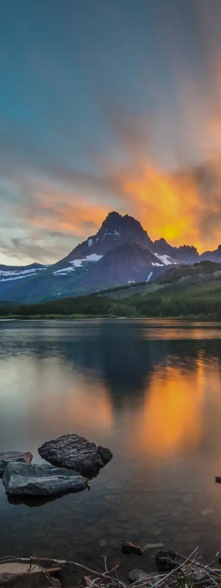 Swiftcurrent Sunset Lake Wall Art