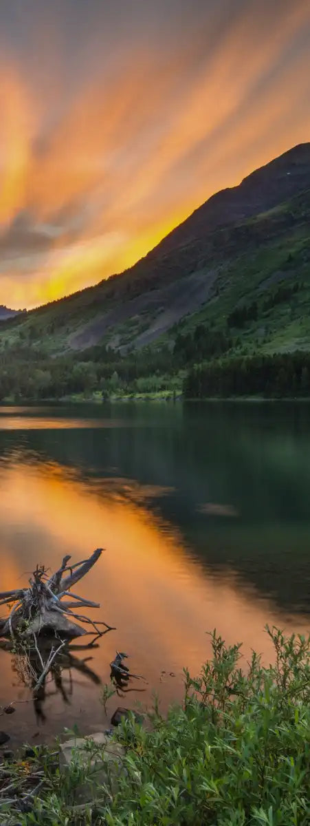 Swiftcurrent Sunset Lake Wall Art
