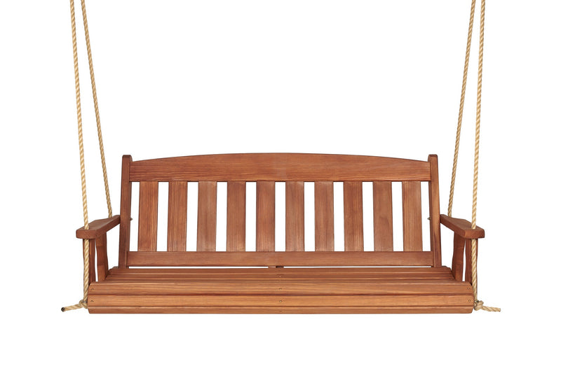 Amish Casual 4 Foot Cedar Stain Mission Porch Swing with Clearcoat