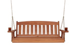 Amish Casual 4 Foot Cedar Stain Mission Porch Swing with Clearcoat