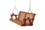 Amish Casual 5 Foot Roll Back Porch Swing in Cedar with Clearcoat
