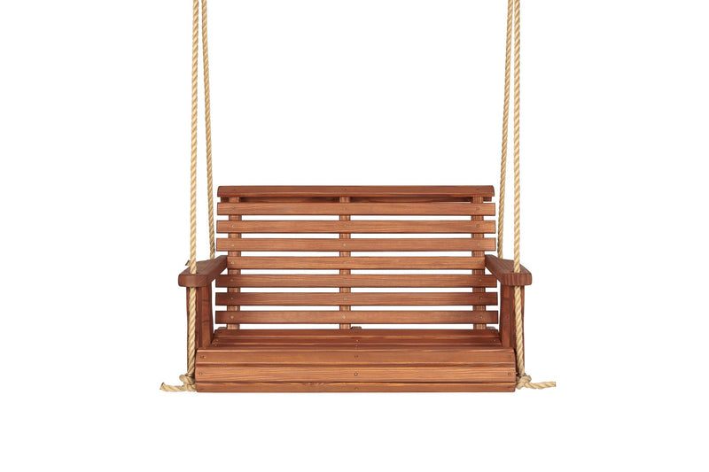 Amish Casual 3 Foot Roll Back Porch Swing in Cedar with Clearcoat