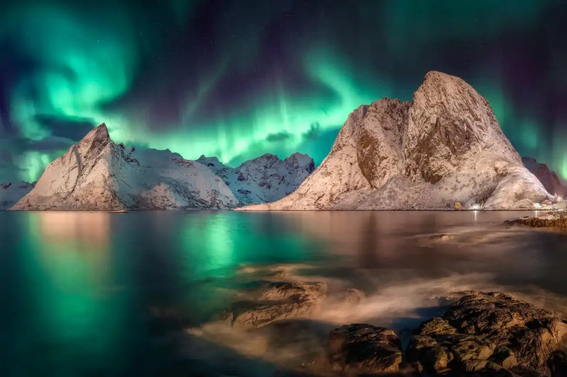 Swirling Moskenes Aurora Wall Art