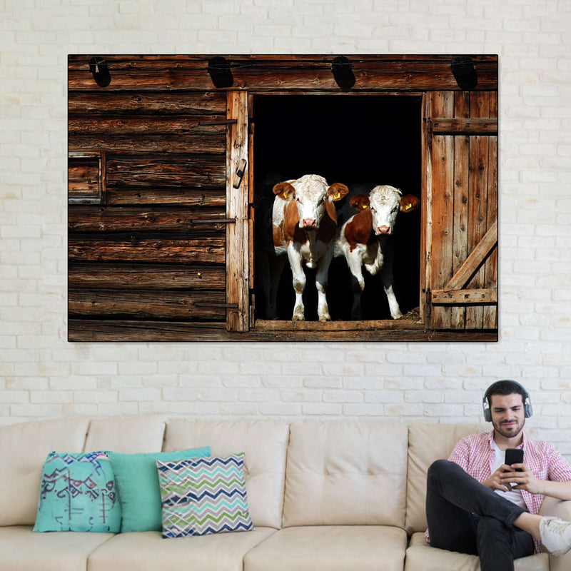 Pair Of Cows Wall Art