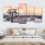 Skiing On Snowy Mountain Wall Art