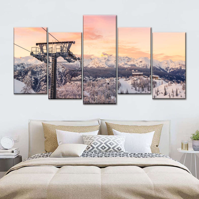 Skiing On Snowy Mountain Wall Art