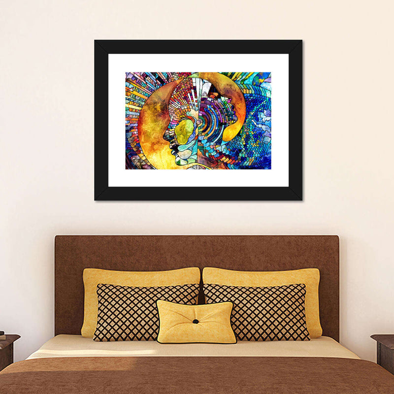 Stained Glass Abstract Figure Wall Art
