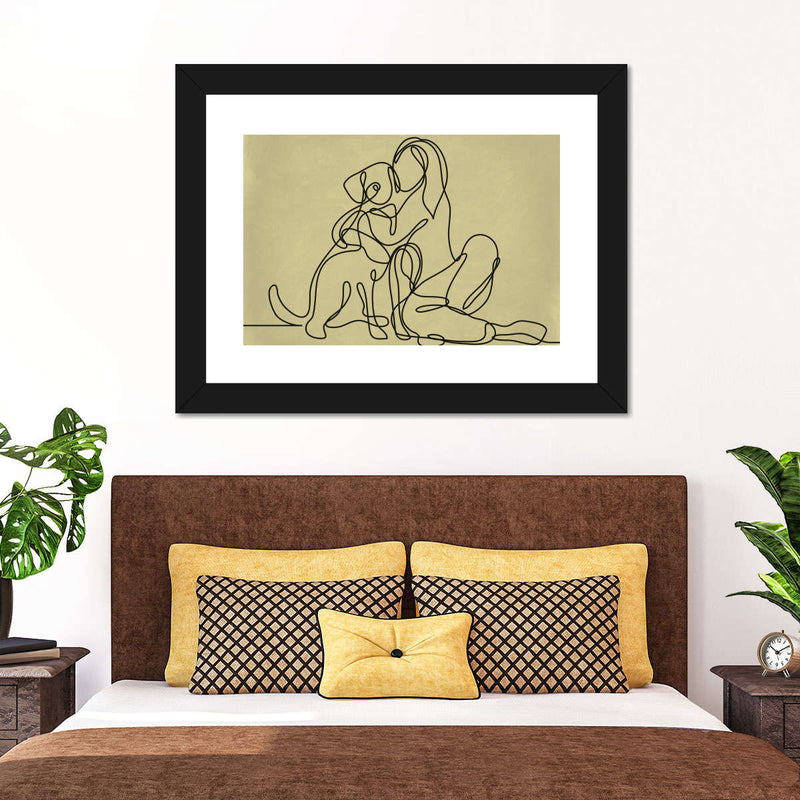 Woman Loving Dog Wall Art