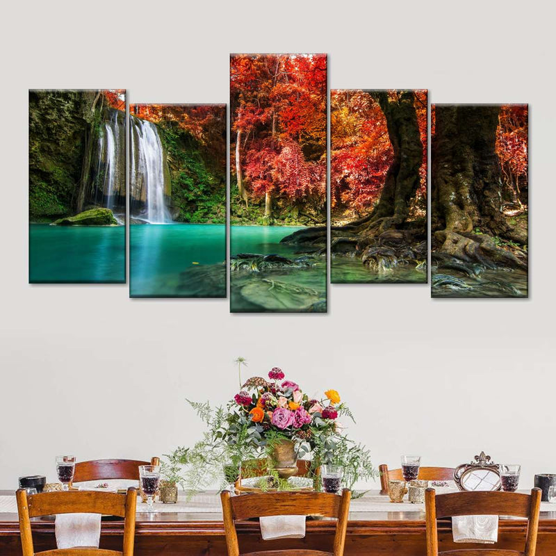 Red Waterfall Wall Art
