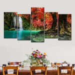Red Waterfall Wall Art