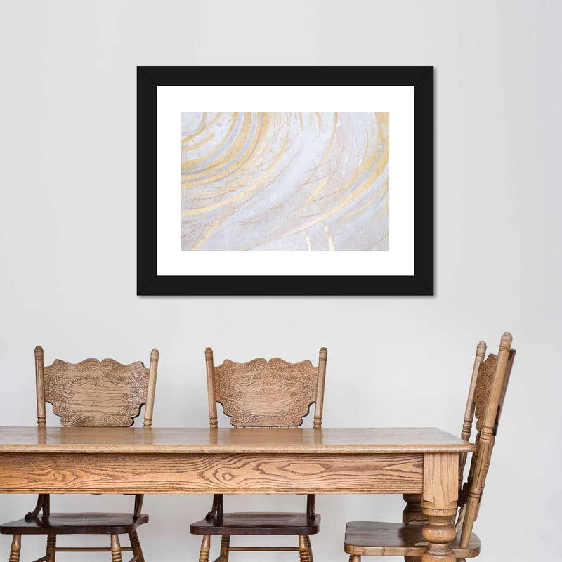 White And Gold Abstract Wall Art