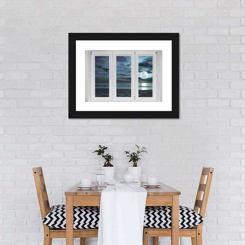 Window To Moonlit Beach Wall Art