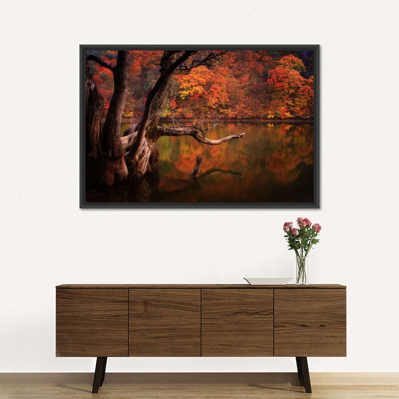 Orange Autumn Lake Wall Art