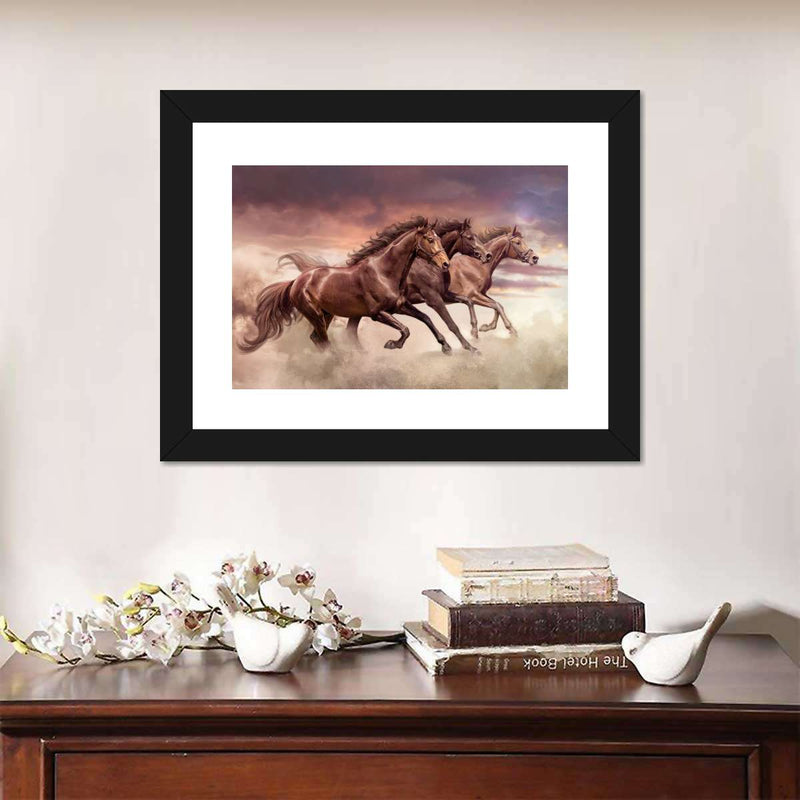 Three Running Horses Wall Art